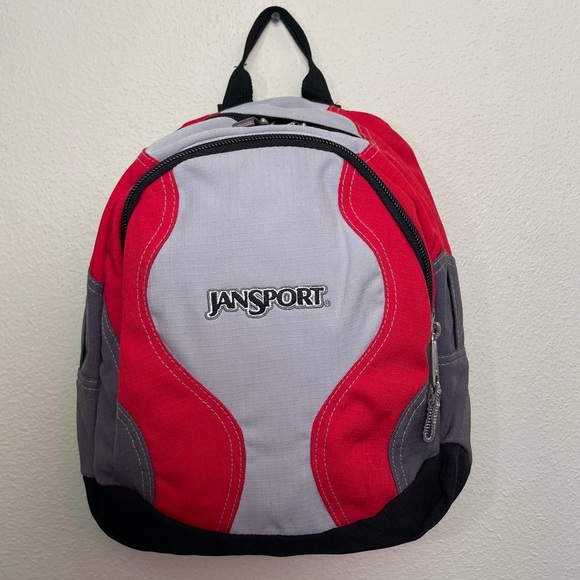 Jansport Bags Jansport Mini Backpack Red Gray Black Poshmark